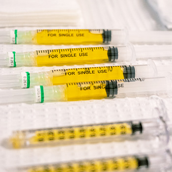 syringes of prp on medical tray