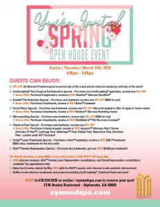 Avalon Spring Open House - Thursday, March 15th, 2018 from 4pm to 8pm