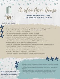 Celebrate 15 Years of Skincare Excellence at our Fall 2018 Open House Events!