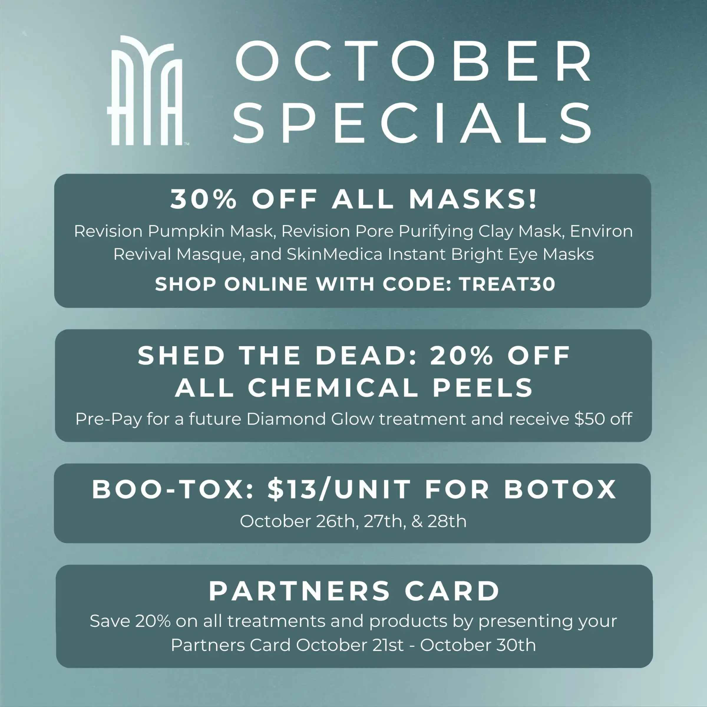 October specials at AYA Atlanta